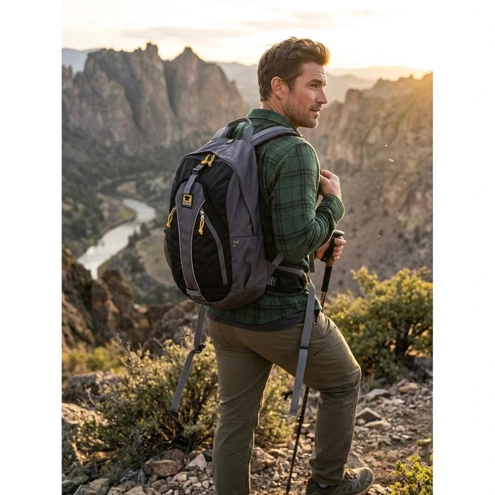 Mountainsmith Sidewinder Backpack Grey Black Hiking Daypack Travel Bag